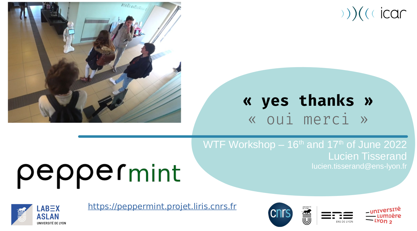 Participation to the WTF Workshop 2022